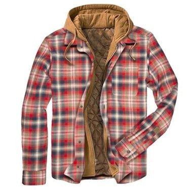 Men's Harajuku Plaid Jacket - Cotton 3D Printed Coat