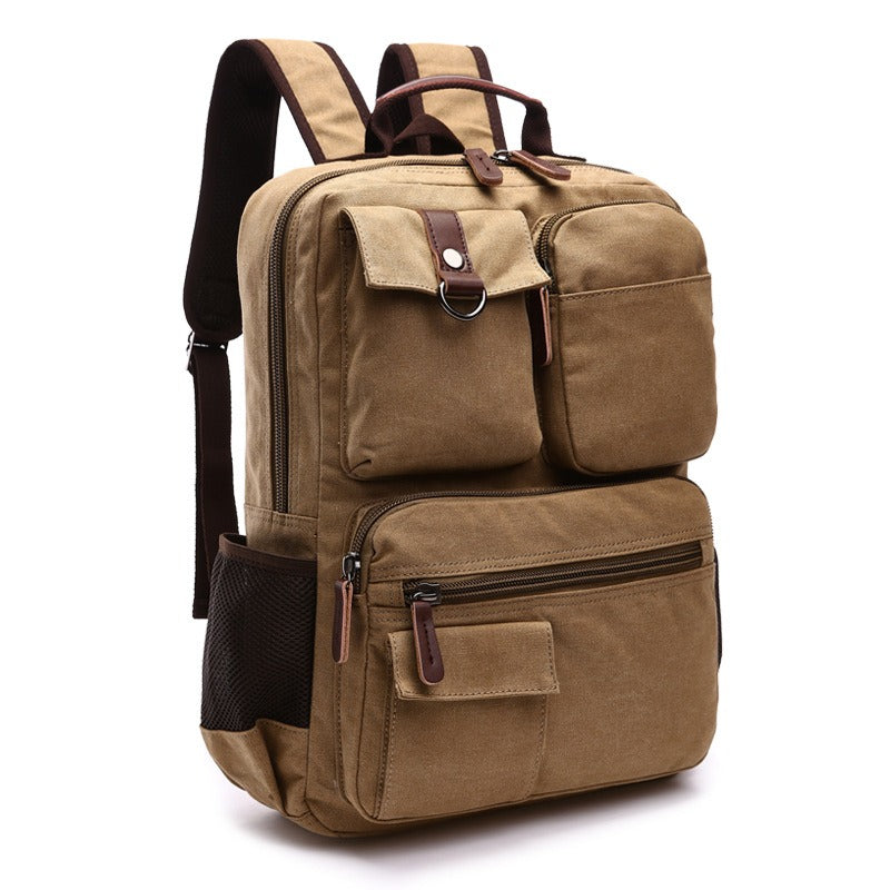 Harajuku Style Waxed Canvas Rolling Backpack