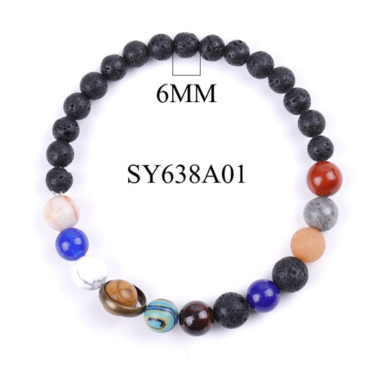 Starry Sky Galaxy Bracelet - Volcanic Stone & Lapis Lazuli