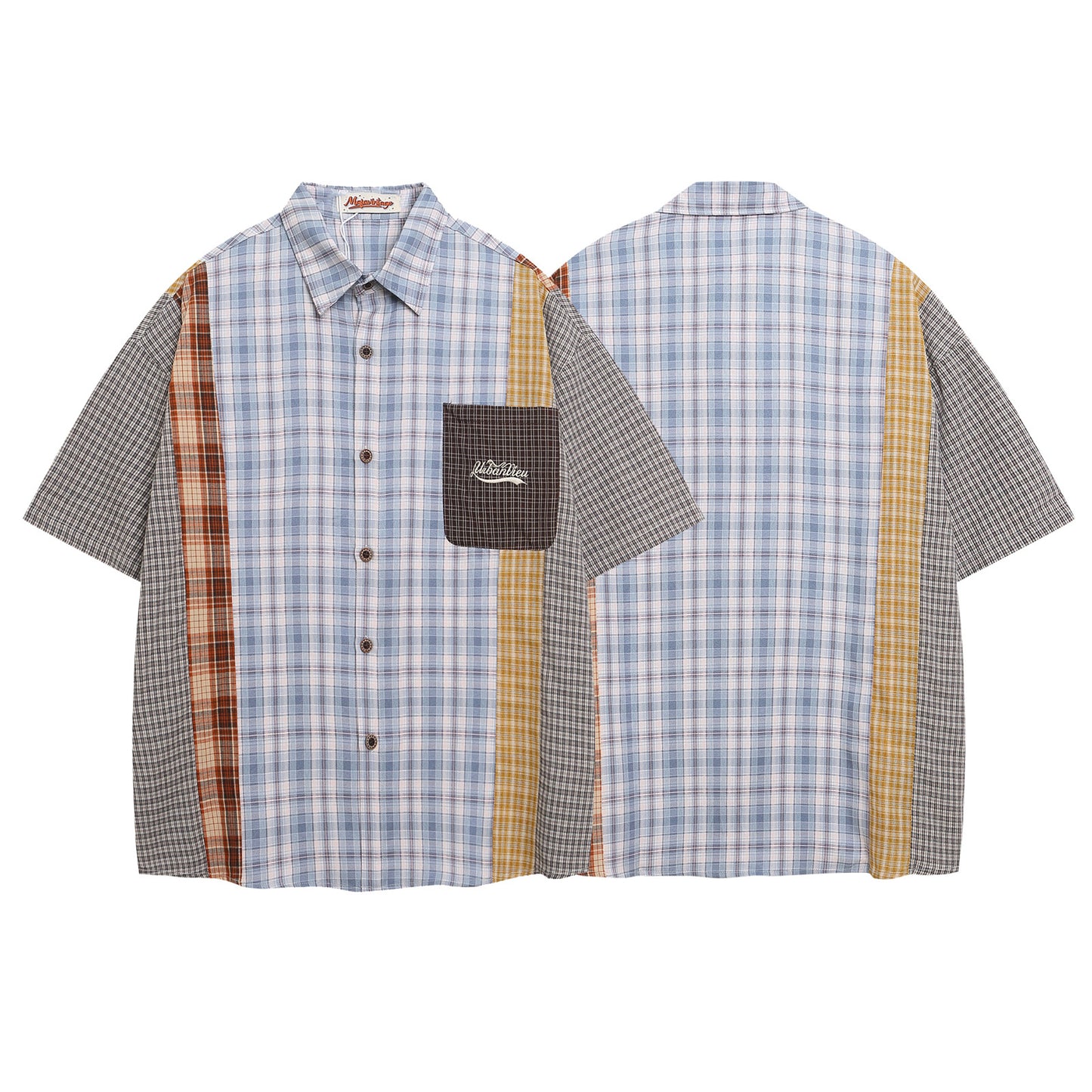Summer Color Block Short Sleeve Shirt