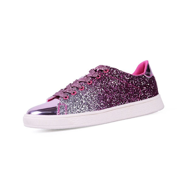 Spring Bling Green Sneakers for Women