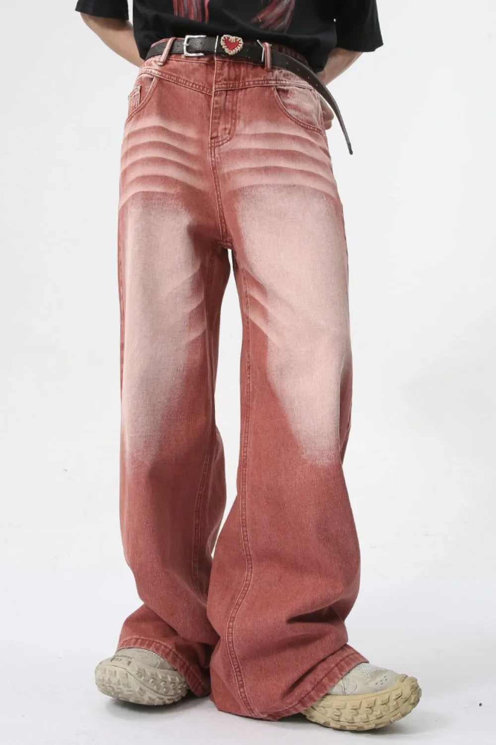 Men's Playful Washed Wide Leg Jeans