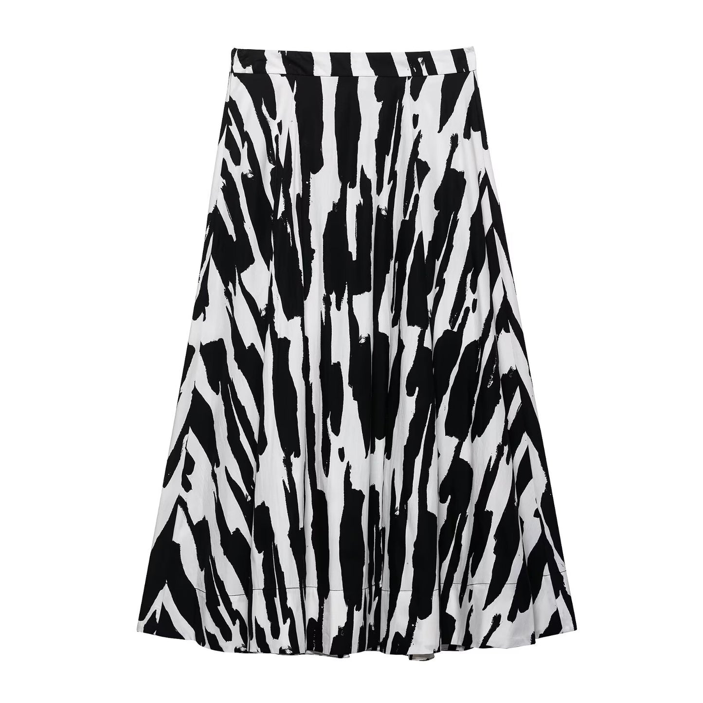 Harajuku Style Elastic Waist Printed Half Skirt for Women
