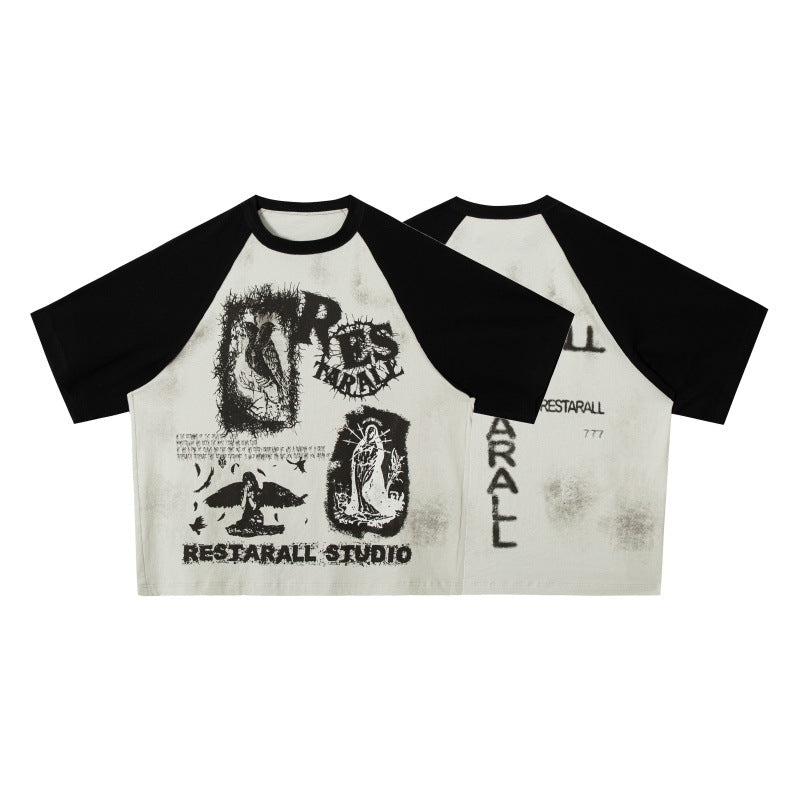 Harajuku Style Graffiti Patchwork Unisex T-Shirt