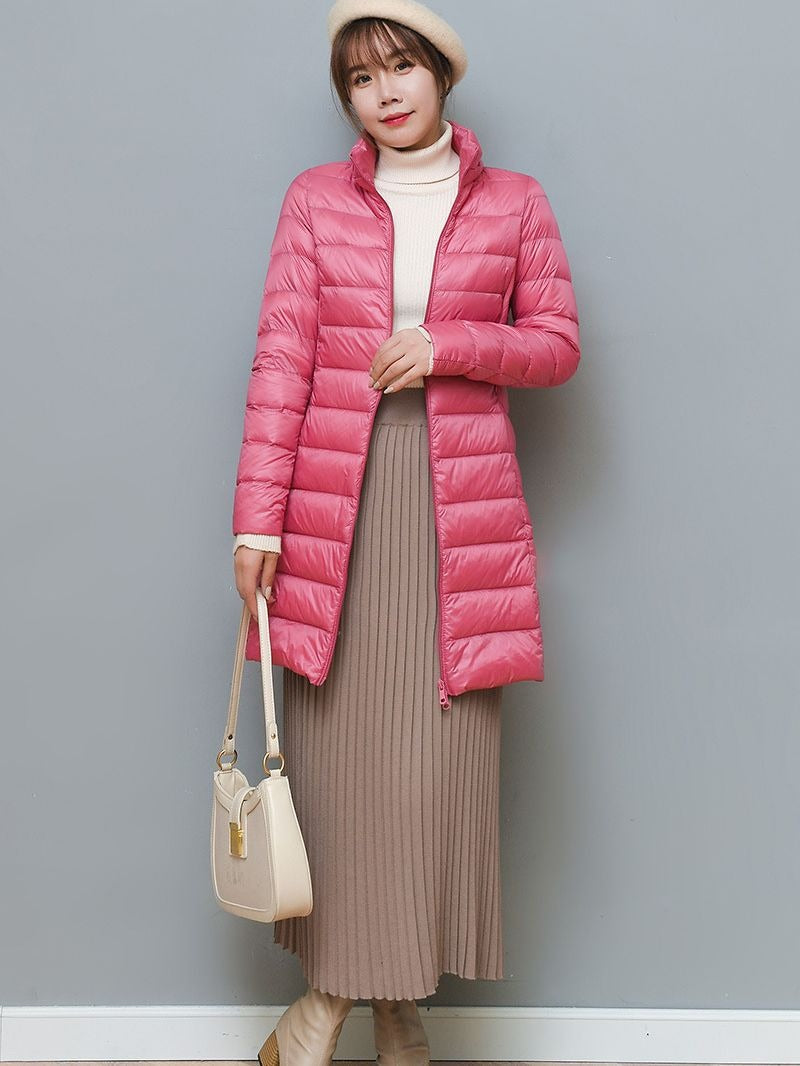 Harajuku-Style Women's Oversized Mid-Length Down Jacket