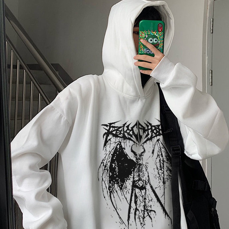 Gothic Hip-Hop Hooded Sweatshirt for Men & Women