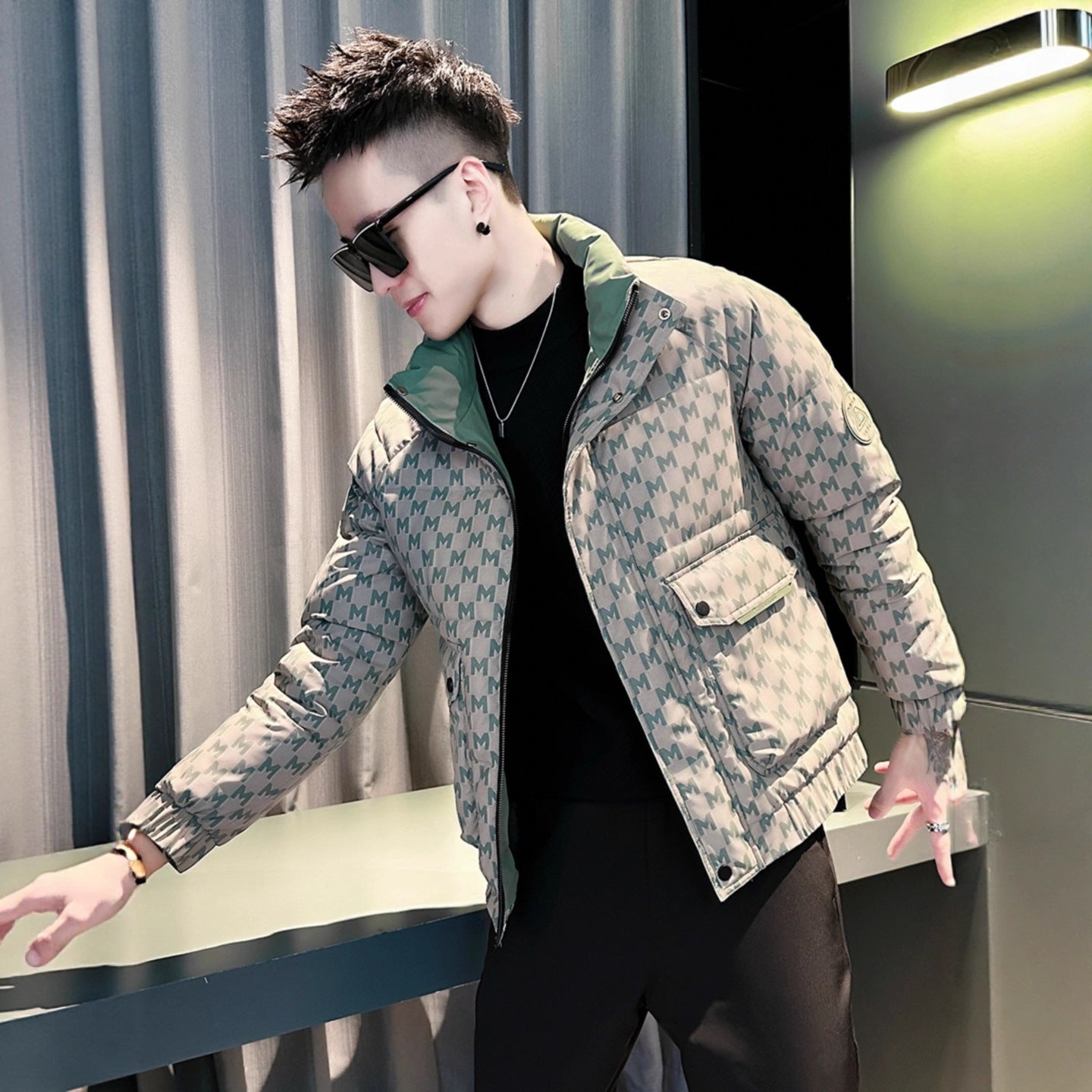 Luxury 3D Pocket Down Cotton Coat for Men