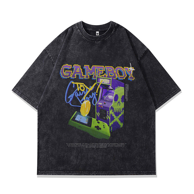 Vintage Harajuku Style Pure Cotton T-Shirt for Men