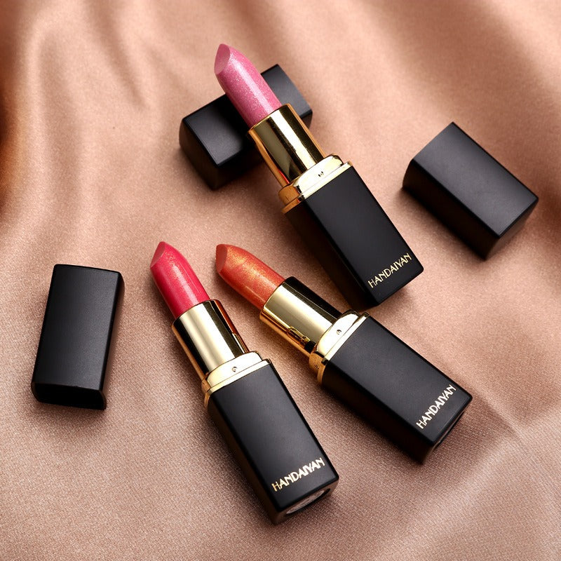 Shiny Metallic Pearlescent Color Change Lipstick - Gold