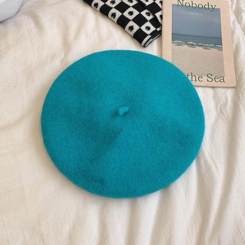 Retro Candy Colored Wool Beret - Harajuku Style