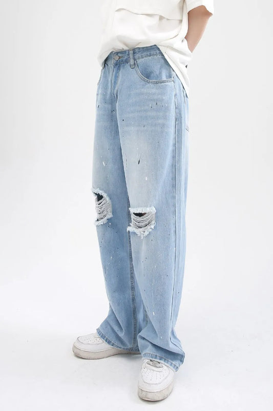 Playful Distressed Jeans with Pockets