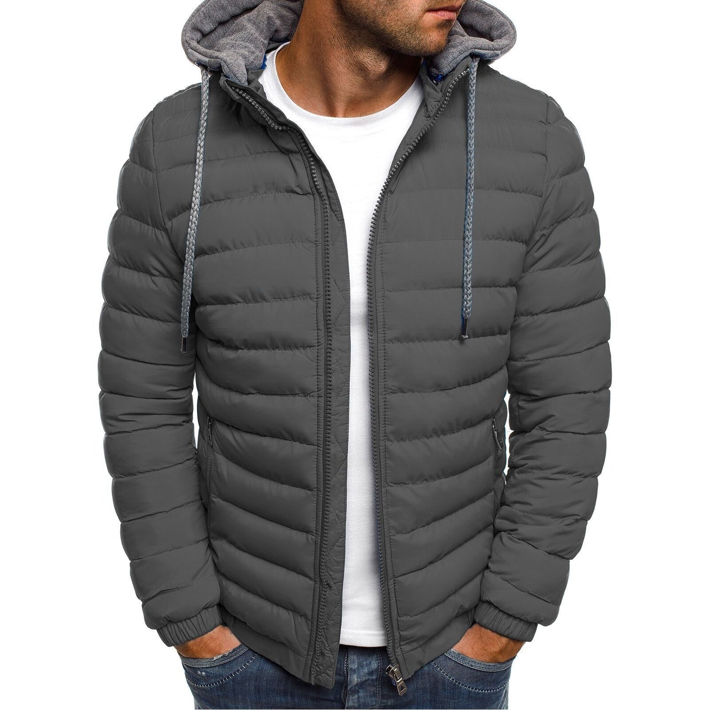 Men's Harajuku Style Hooded Down Cotton Coat