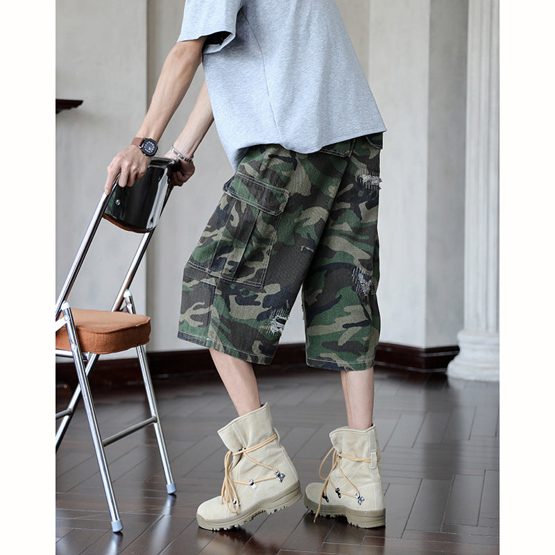 Playful Camouflage Workwear Jeans - Men's Straight Leg