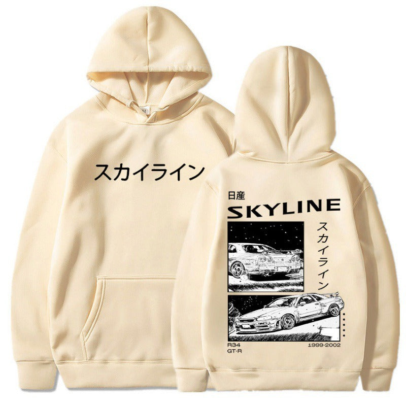 Skyline Initial D Anime Hoodie - Harajuku Style