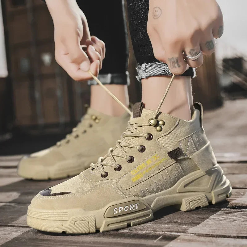 Men's Harajuku Style Work Boots - Dirt Resistant & Anti-Slip