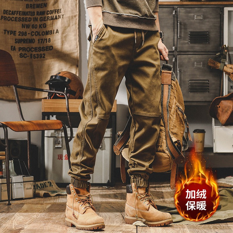 Harajuku Style Heavyweight Retro Work Suit Pants for Men