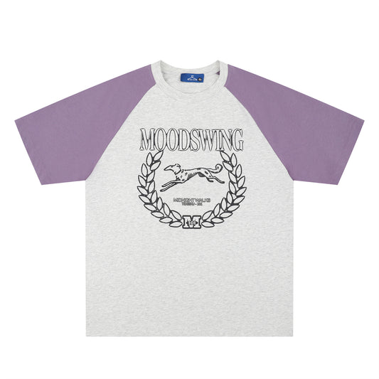 Retro Colorblock Dachshund Raglan T-Shirt