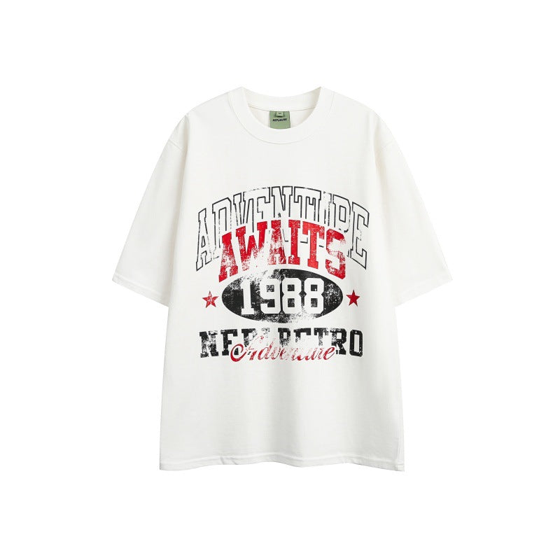 Harajuku Style Vintage Print Loose Fit T-Shirt