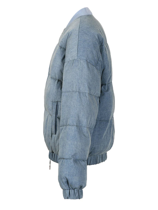 Harajuku Style Blue Denim Oversized Warm Down Jacket