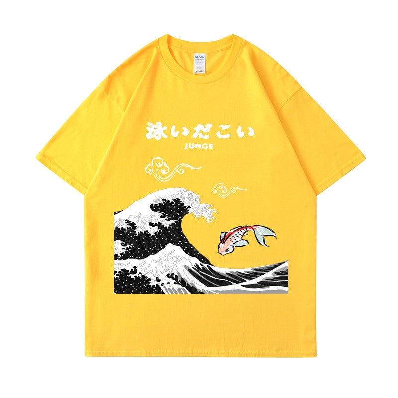 Printed Men's Loose Short Sleeved T-Shirt - Fashionable Trendy Top for Men
