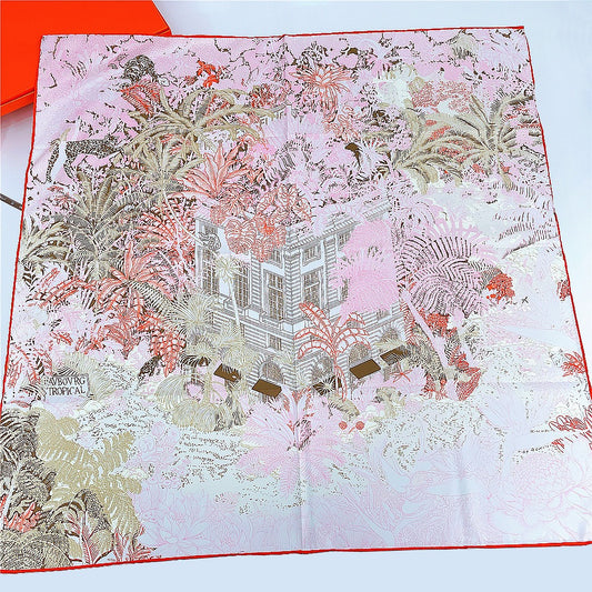 Four Seasons Curled Jungle Garden Shawl Scarf