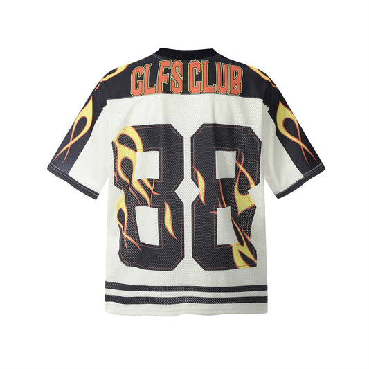 Harajuku Style Retro Letter Print V-Neck Jersey T-Shirt