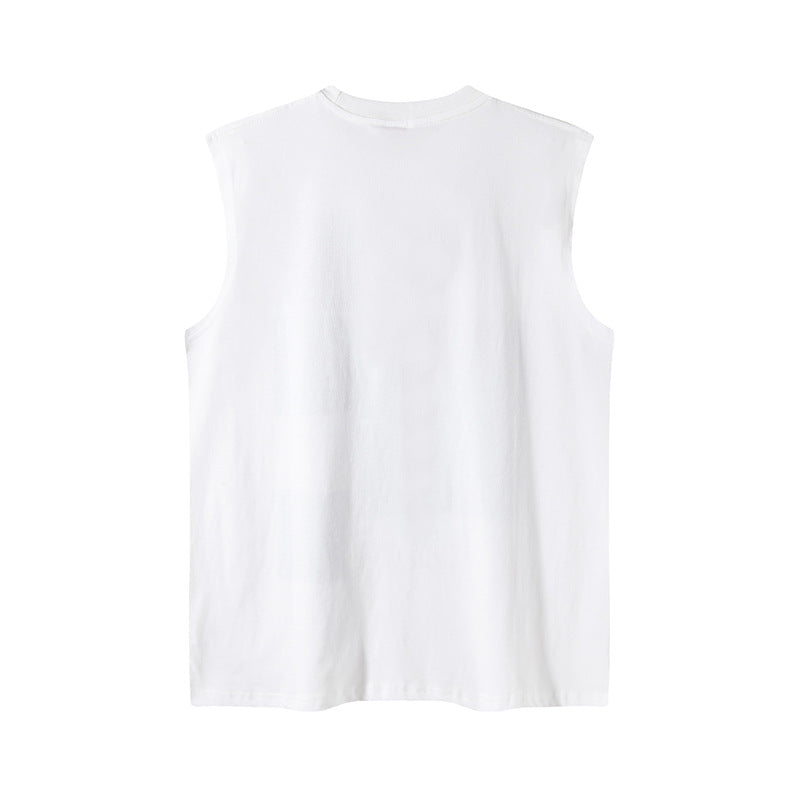 Rhinestone Number Design Sleeveless Vest