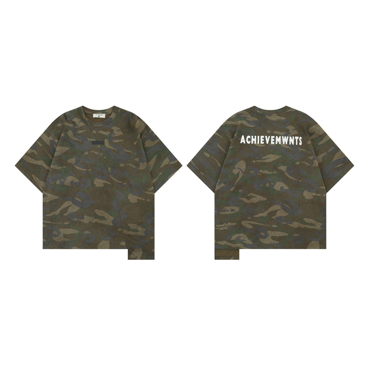 Retro Spliced Irregular Design Short Sleeve T-Shirt