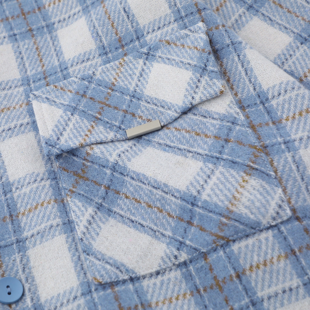 Retro Loose Plaid Hooded Shirt for Men - Harajuku Style