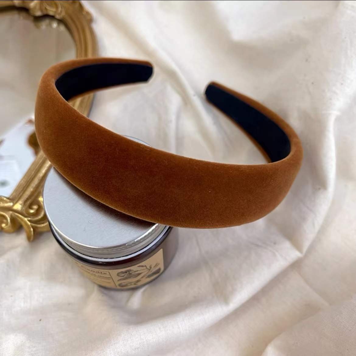 Korean Gentle Pink Velvet Retro Sponge Hairband