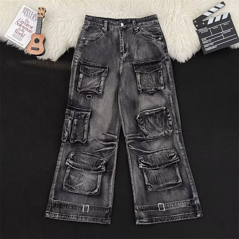 Heavy Industry Multi Pocket Tie Dye Workwear Jeans