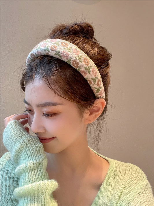 Retro Mohair Wide-Brimmed Headband