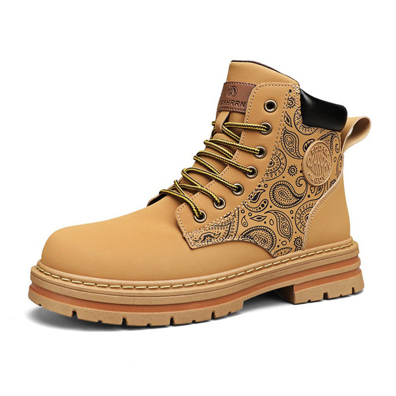 Men's Retro High Top Boots - Autumn & Winter Casual Wear