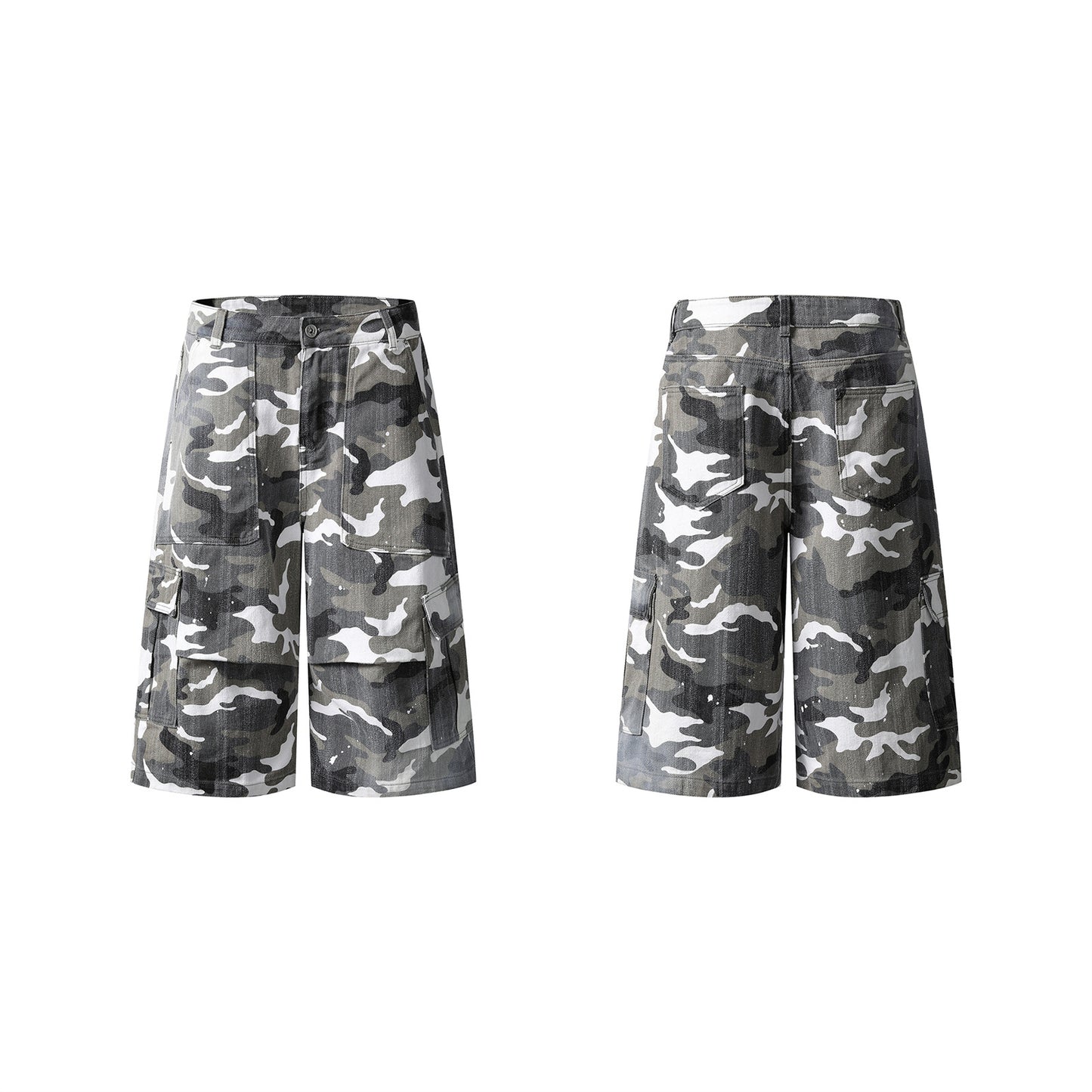 Multi-Pocket Camouflage Work Shorts