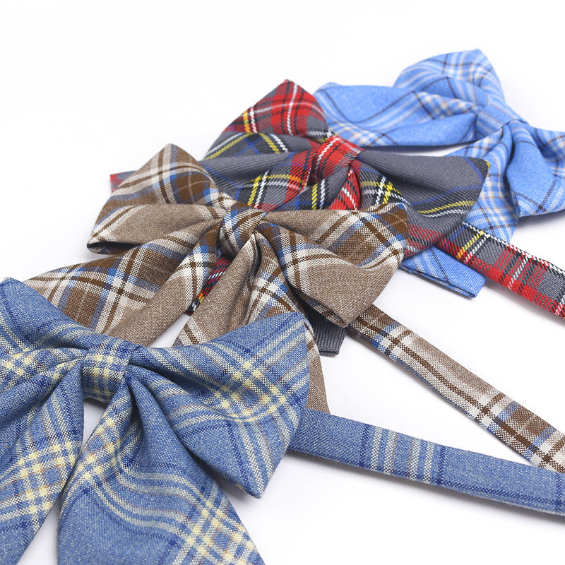 Cotton JK Bow Tie Skirt with Plaid Ornaments