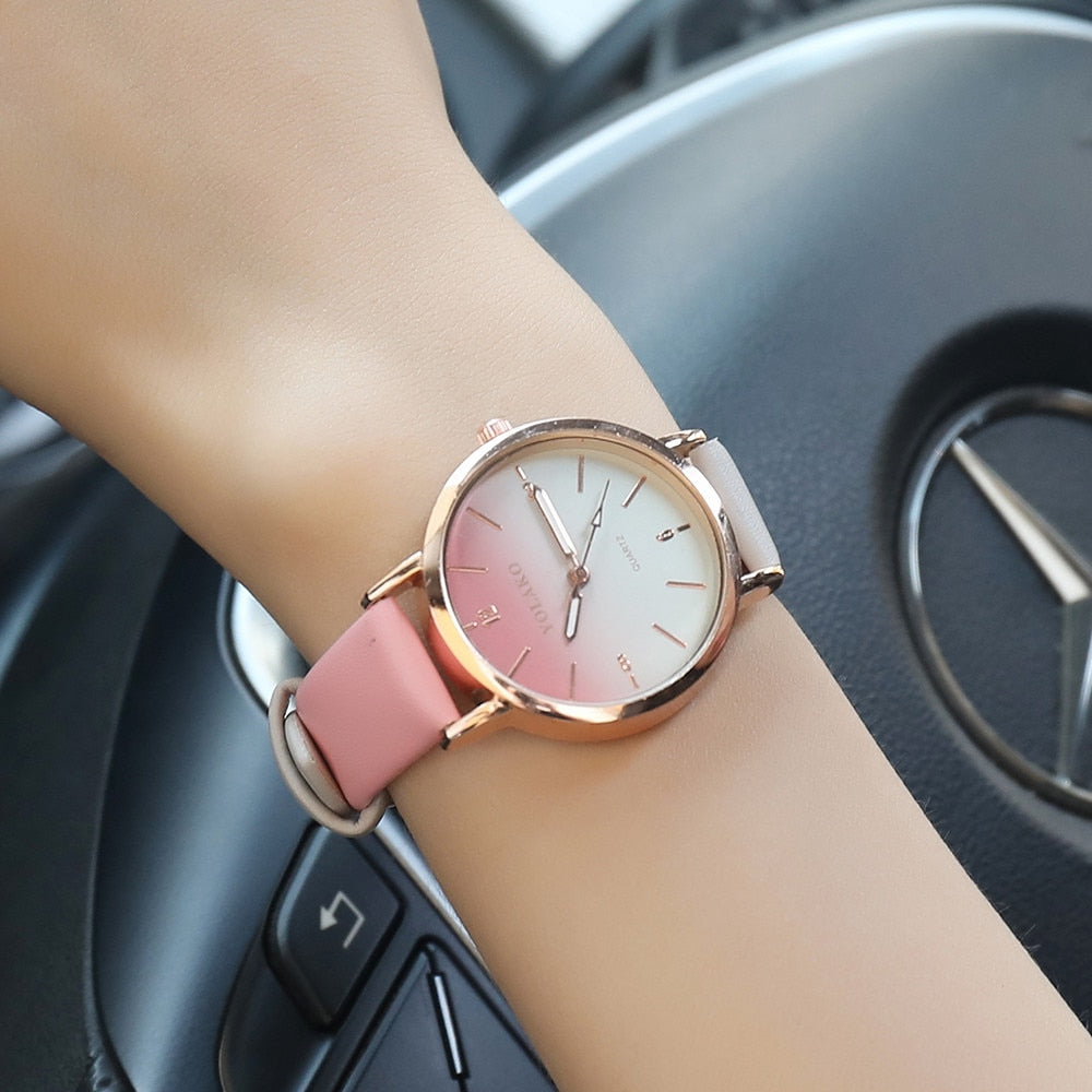 Harajuku Style Leather Quartz Women's Watch