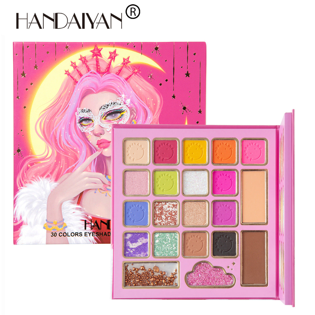 30 Colors Mask Queen Eyeshadow Palette + Blush + Contour