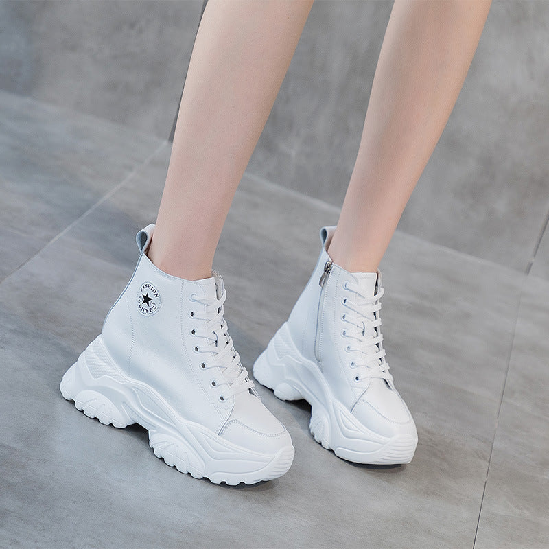 Harajuku Style Women's White Thick Bottom Casual Shoes