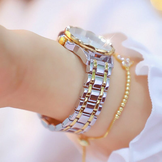 Elegant Rhinestone Gold Watch for Women