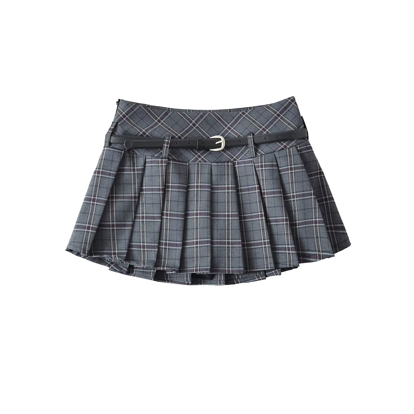 Plaid Low Waist Pleated Short Skirt