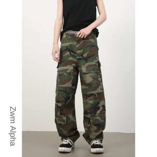 Men's Camouflage Multi-Pocket Jeans - Harajuku Style