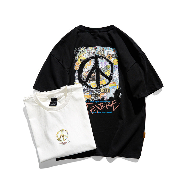 Playful Letter Printed Short Sleeve T-Shirt
