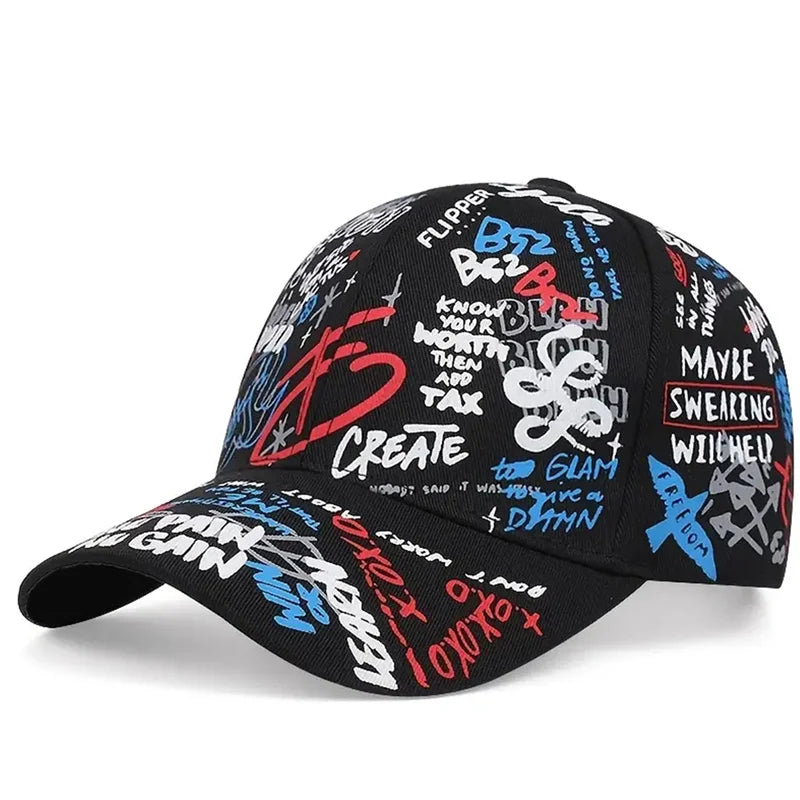 Harajuku Style Graffiti Baseball Cap - Adjustable Snapback