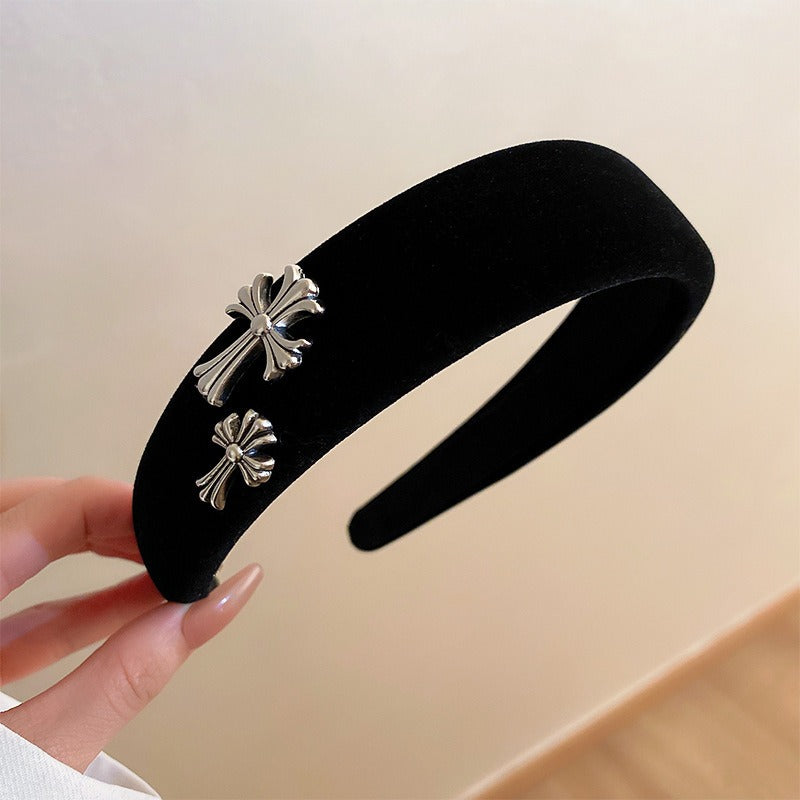 Black And White Plaid Woven Headband