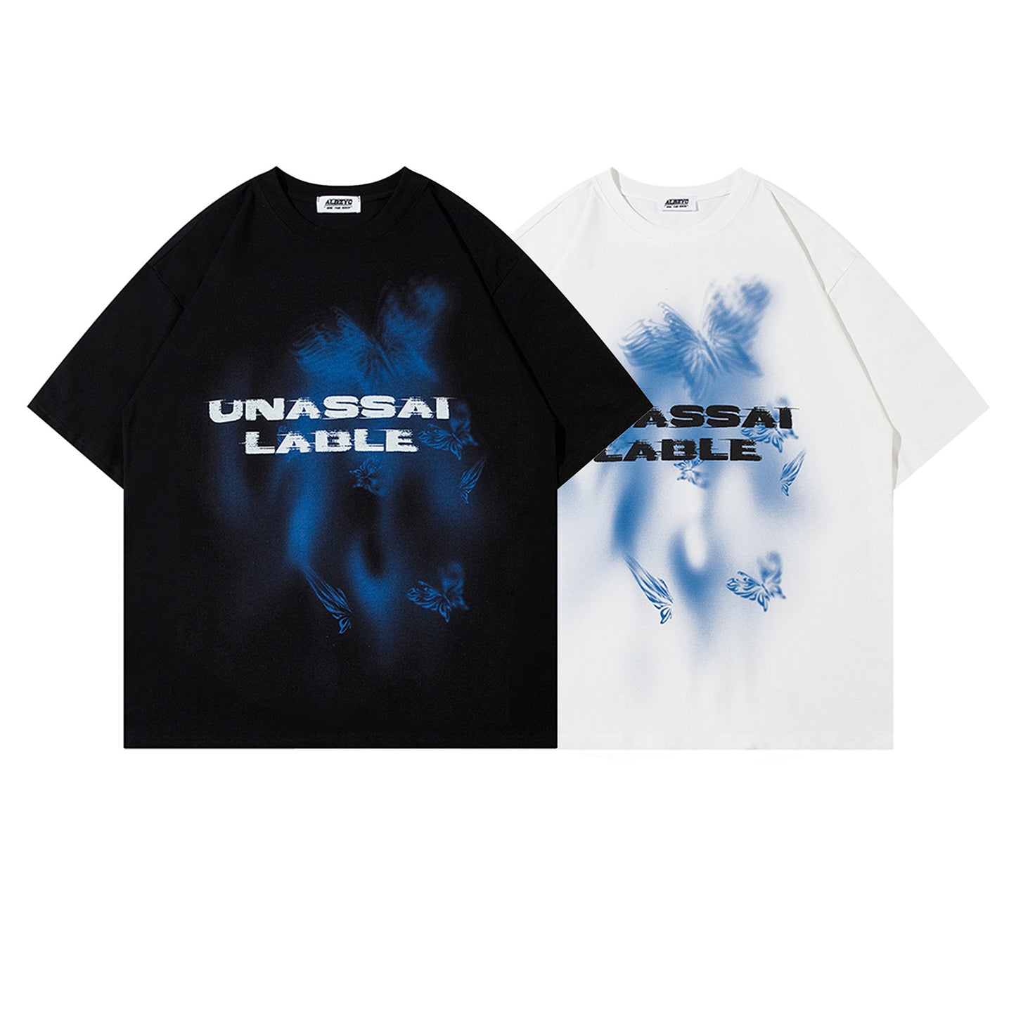 Phantom Butterfly Print Oversized Cotton T-Shirt