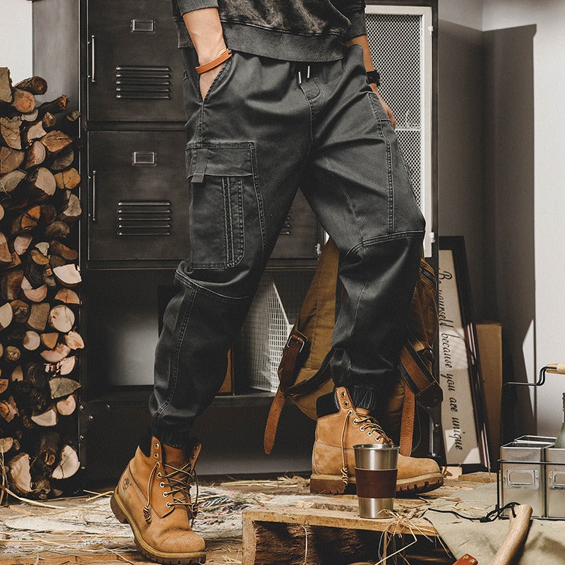 Harajuku Style Retro Heavyweight Work Pants for Men
