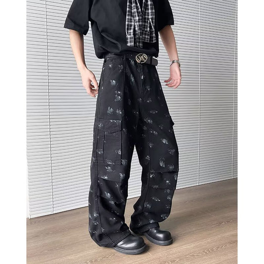 Retro Paint Dot Military Work Pants