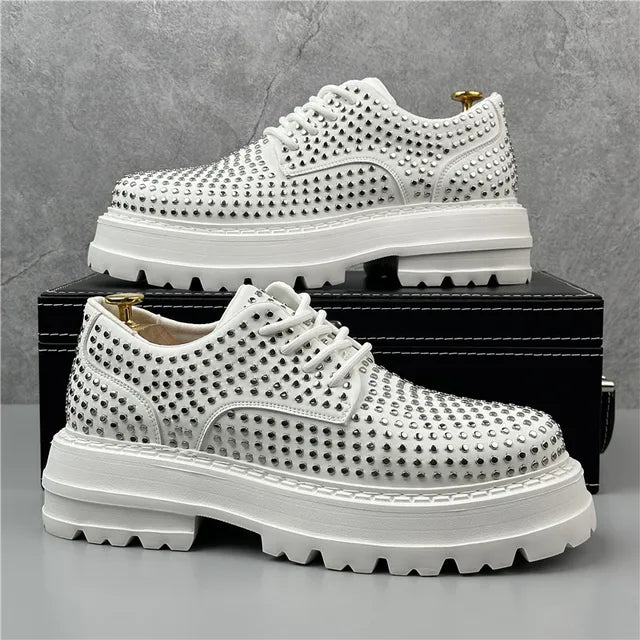 Harajuku Style Handmade Leather Rivet Shoes