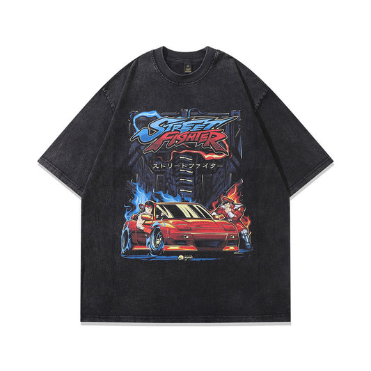 Playful Vintage Washed Cartoon Tee