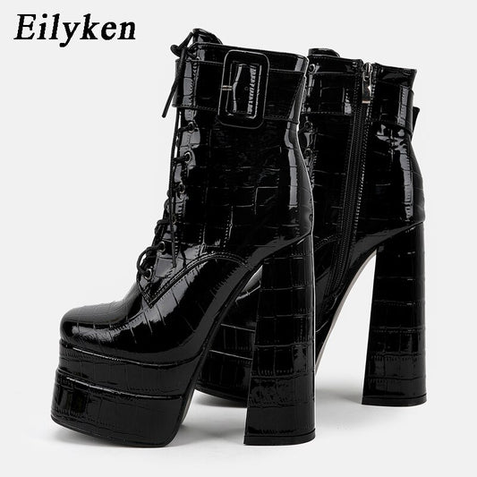 Harajuku Style Super High Heel Square Head Women's Boots